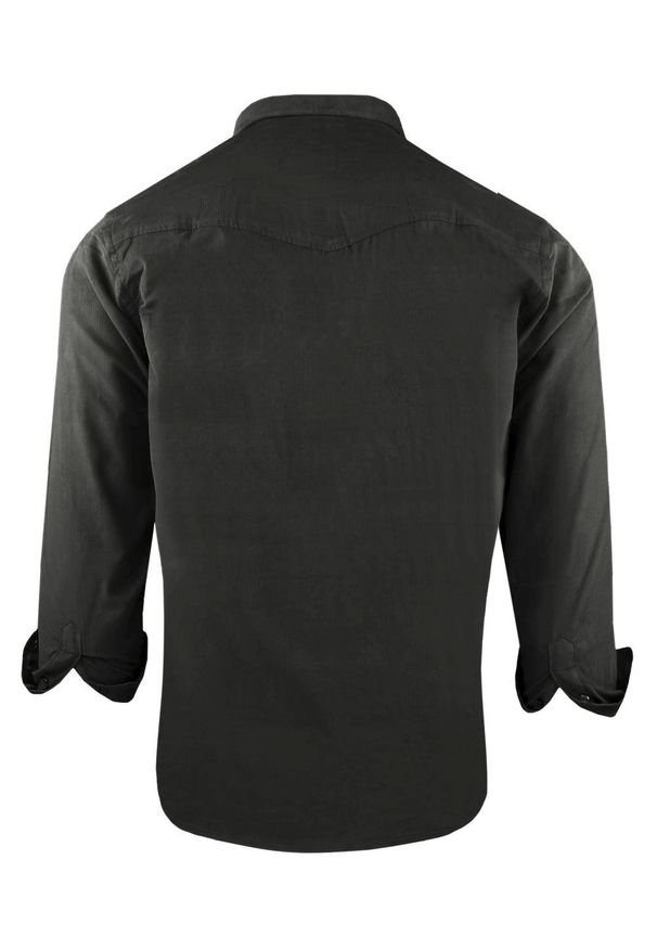 Koszula Weekendowa o Prostym Kroju - Pako Jeans - Czarna. Okazja: na co dzień. Kolor: czarny. Materiał: bawełna. Styl: casual