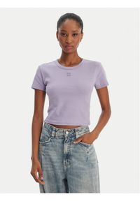 Hugo - HUGO T-Shirt Delanor 50512000 Fioletowy Slim Fit. Kolor: fioletowy. Materiał: bawełna #1