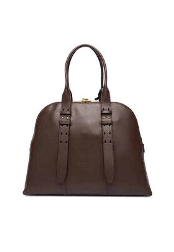 Pinko - PINKO Torebka Bowling Bag Medium AI 25-26 PLTT 105172 A0QO Brązowy. Kolor: brązowy. Materiał: skórzane