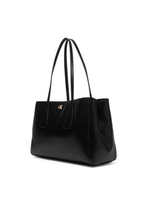 Calvin Klein Torebka Ck Medium Work Tote LV04F3442G Czarny. Kolor: czarny. Materiał: skórzane