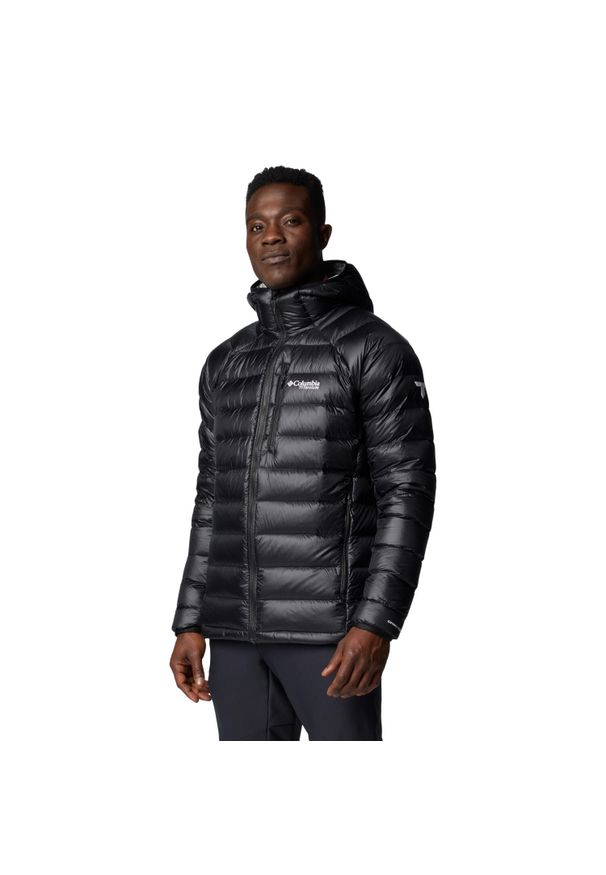 columbia - Kurtka sportowa męska Arctic Crest Down Hooded Jacket. Kolor: czarny. Materiał: nylon. Sport: turystyka piesza