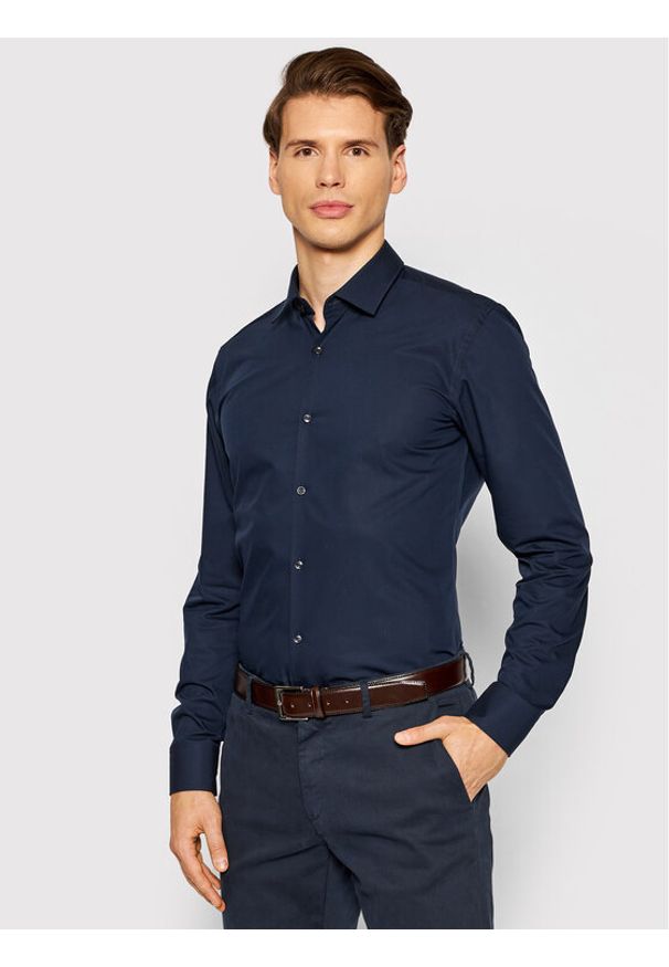 Hugo Koszula C-Jenno 50289499 Granatowy Slim Fit. Kolor: niebieski. Materiał: bawełna