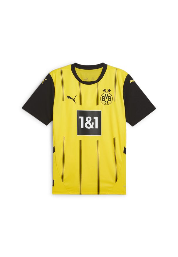 Puma - Męska koszulka domowa Borussia Dortmund 24/25 PUMA Faster Yellow Black. Kolor: czarny, wielokolorowy, żółty. Sport: piłka nożna