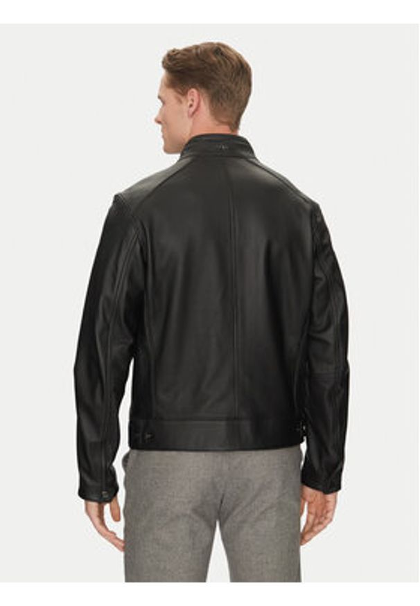 BOSS Kurtka skórzana H-Mansell3 50532475 Czarny Regular Fit. Kolor: czarny. Materiał: skóra