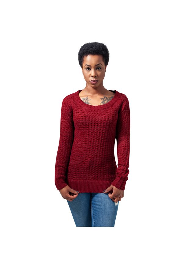 Urban Classics - Bluza damska Urban Classic długa. Kolor: czerwony, wielokolorowy, brązowy. Długość: długie