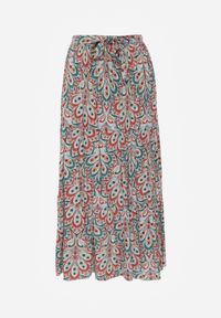 Renee - Czerwono-Niebieska Wiskozowa Spódnica Maxi z Gumką w Talii z Materiałowym Paskiem Annalicia. Kolor: czerwony. Materiał: wiskoza, materiał. Sezon: wiosna, lato #3