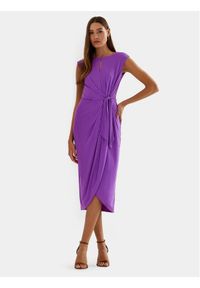 Lauren Ralph Lauren Sukienka koktajlowa 250925939002 Fioletowy Regular Fit. Kolor: fioletowy. Materiał: syntetyk. Styl: wizytowy