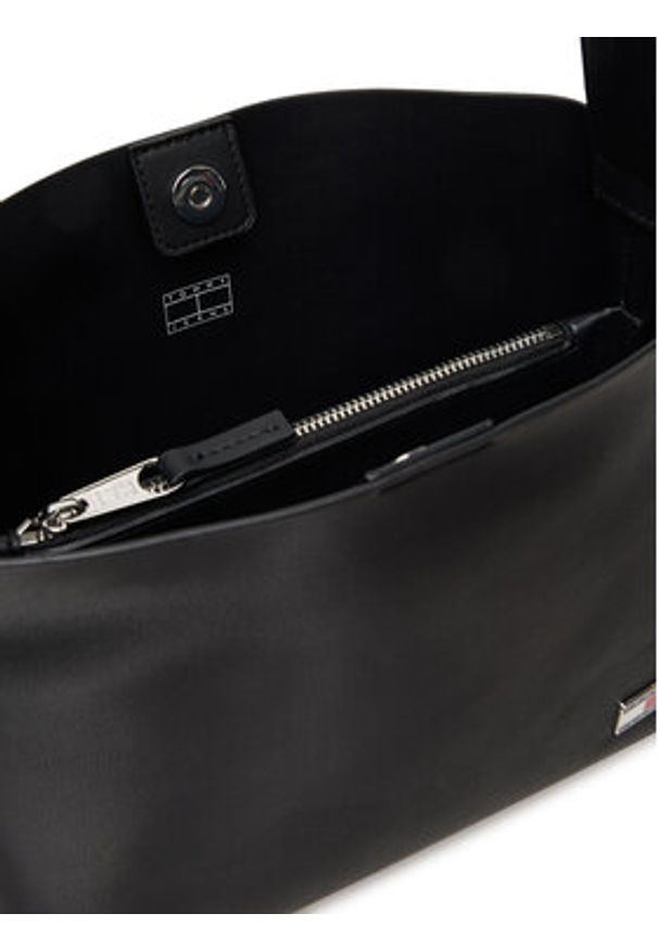 Tommy Jeans Torebka Tjw Cool Hobo Bag AW0AW17871 Czarny. Kolor: czarny. Materiał: skórzane