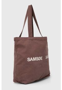 Samsoe & Samsoe - Samsoe Samsoe torebka kolor brązowy. Kolor: brązowy. Wzór: nadruk. Materiał: z nadrukiem. Rodzaj torebki: na ramię #5