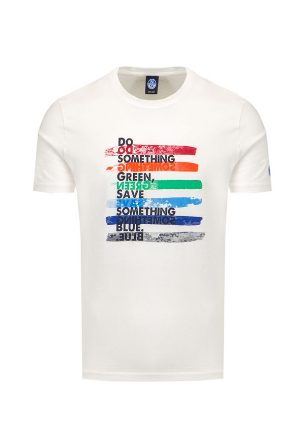 North Sails - T-shirt NORTH SAILS S/S W/GRAPHIC. Materiał: bawełna, prążkowany. Wzór: nadruk, kolorowy, aplikacja