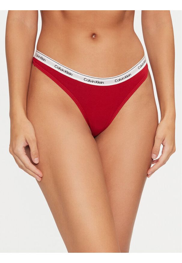 Calvin Klein Underwear Stringi 000QD5043E Czerwony. Kolor: czerwony. Materiał: bawełna