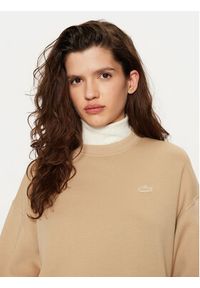 Lacoste Bluza SF5614 Beżowy Oversize. Kolor: beżowy. Materiał: bawełna