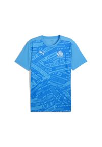 Puma - Męska koszulka przedmeczowa Olympique de Marseille PUMA. Kolor: niebieski. Materiał: materiał. Sport: piłka nożna