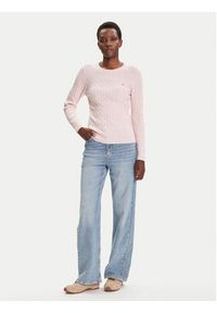 GANT - Gant Sweter 4800100 Różowy Slim Fit. Kolor: różowy. Materiał: bawełna #3