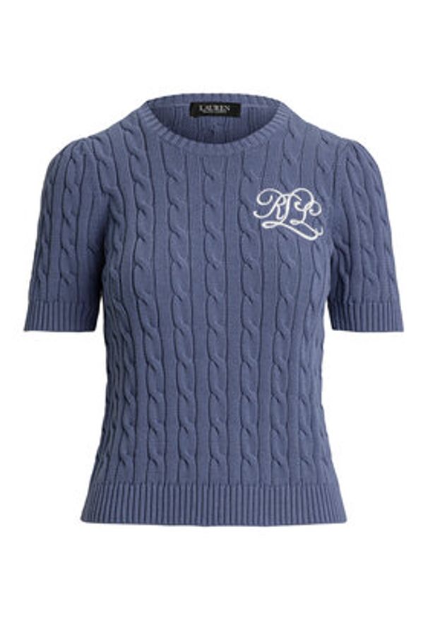 Lauren Ralph Lauren - LAUREN RALPH LAUREN Sweter 200976989001 Niebieski Slim Fit. Kolor: niebieski. Materiał: bawełna