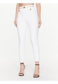 Elisabetta Franchi Spodnie materiałowe PA-060-32E2-V320 Biały Slim Fit. Kolor: biały. Materiał: syntetyk #1