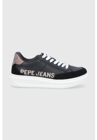 Pepe Jeans Buty skórzane Abbey Willy kolor czarny na platformie. Nosek buta: okrągły. Zapięcie: sznurówki. Kolor: czarny. Materiał: skóra. Obcas: na platformie #1