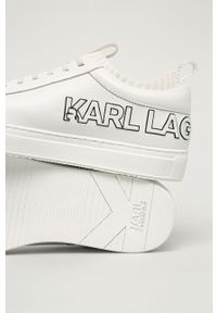 Karl Lagerfeld - Buty skórzane. Nosek buta: okrągły. Zapięcie: sznurówki. Kolor: biały. Materiał: skóra. Szerokość cholewki: normalna #2