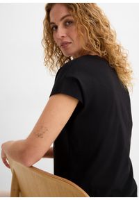 bonprix - Shirt z cekinami. Kolor: czarny. Wzór: napisy #3