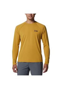 MOUNTAIN HARDWEAR - Koszulka sportowa z długim rękawem Crater Lake Long Sleeve Crew - żółta. Kolor: żółty. Długość rękawa: długi rękaw. Długość: długie. Sezon: lato. Sport: kolarstwo, turystyka piesza