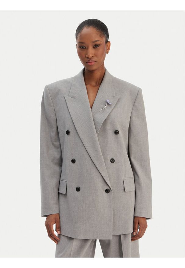 Hugo - HUGO Marynarka Antegi 50554018 Szary Relaxed Fit. Kolor: szary. Materiał: syntetyk