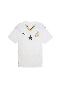 Puma - Męska koszulka domowa Ghana 2025 PUMA. Kolor: biały, żółty, wielokolorowy. Sport: piłka nożna