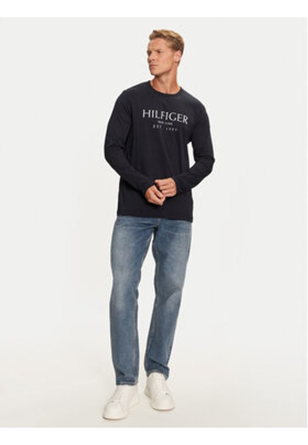 TOMMY HILFIGER - Tommy Hilfiger Longsleeve MW0MW36502 Granatowy Regular Fit. Kolor: niebieski. Materiał: bawełna. Długość rękawa: długi rękaw