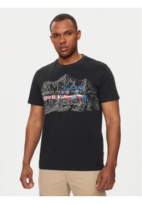 Napapijri T-Shirt S-Turin NP0A4HQG Czarny Regular Fit. Kolor: czarny. Materiał: bawełna