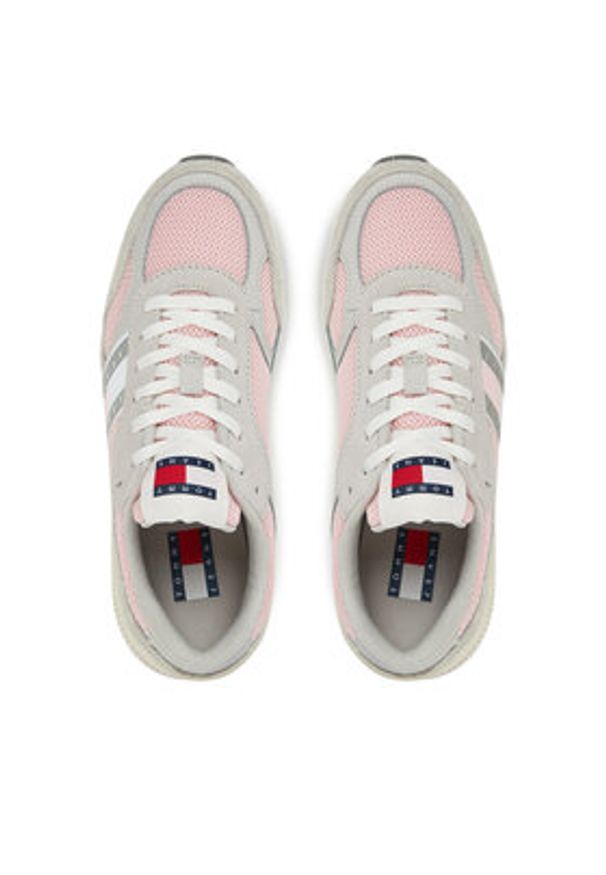Tommy Jeans Sneakersy Tjw Tech Runner EN0EN02743 Różowy. Kolor: różowy. Materiał: skóra, zamsz