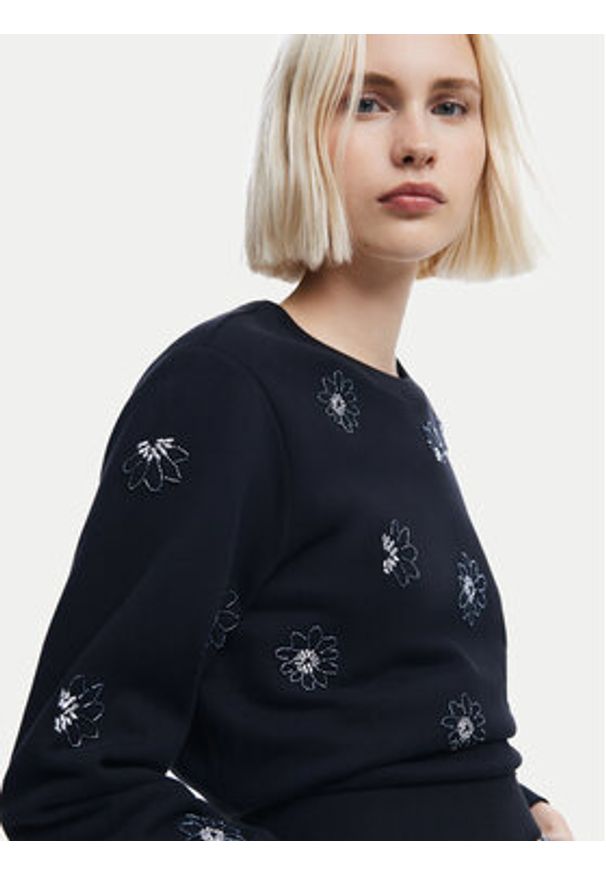 Desigual Bluza Joya 24WWSK32 Czarny Regular Fit. Kolor: czarny. Materiał: bawełna