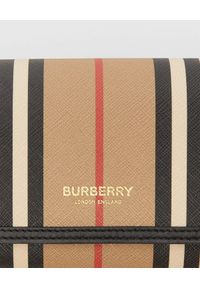 Burberry - BURBERRY - Portfel w paski. Kolor: beżowy. Wzór: paski #3
