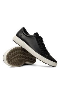 ecco - Sneakersy męskie czarne ECCO Soft 7 M. Kolor: czarny. Materiał: jeans, materiał, skóra, nubuk. Wzór: gładki #1