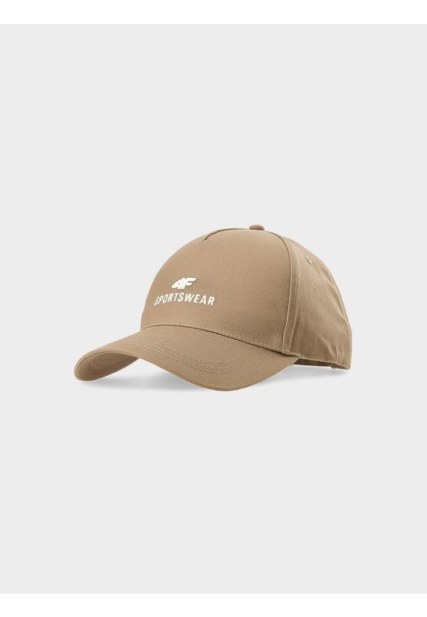 4f - 4F Czapka z daszkiem strapback uniseks - jasny brąz L/XL. Kolor: brązowy. Materiał: bawełna, materiał. Wzór: haft. Sezon: lato. Styl: sportowy, klasyczny, casual
