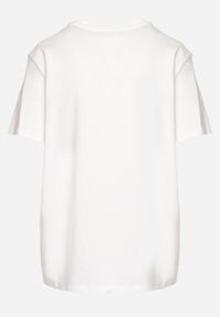 Born2be - Biały Bawełniany T-shirt z Nadrukiem Zwierzęcym Kaslla. Okazja: na co dzień. Kolor: biały. Materiał: bawełna. Wzór: nadruk, motyw zwierzęcy. Styl: klasyczny, casual, elegancki #5