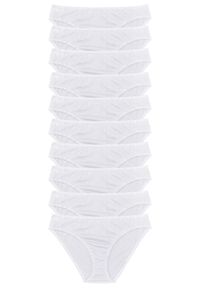 bonprix - Figi (10 par). Kolor: biały. Wzór: gładki #1