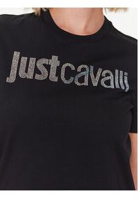 Just Cavalli T-Shirt 74PBHE01 Czarny Regular Fit. Kolor: czarny. Materiał: bawełna