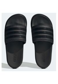 Adidas - Klapki adidas Adilette Platform W HQ6179 czarne. Okazja: na plażę. Kolor: czarny. Materiał: syntetyk. Wzór: aplikacja, gładki. Obcas: na platformie. Styl: klasyczny