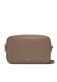 Calvin Klein Torebka Foil Logo Elongated Camera Bag LV04F3276G Beżowy. Kolor: beżowy. Materiał: skórzane #1