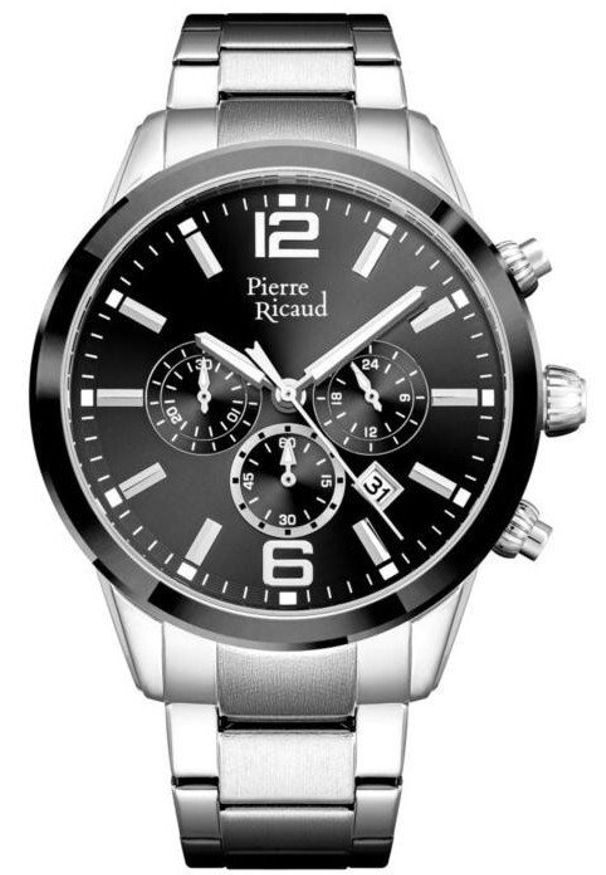 Zegarek męski Pierre Ricaud P97028.Y154CH srebrny. Kolor: srebrny
