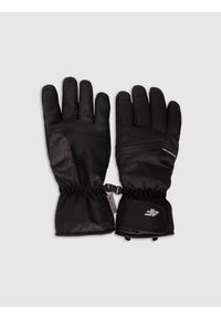 4f - 4F Rękawiczki narciarskie Thinsulate damskie - czarne L. Kolor: czarny. Materiał: materiał. Technologia: Thinsulate. Wzór: paski. Sezon: zima. Sport: narciarstwo #1