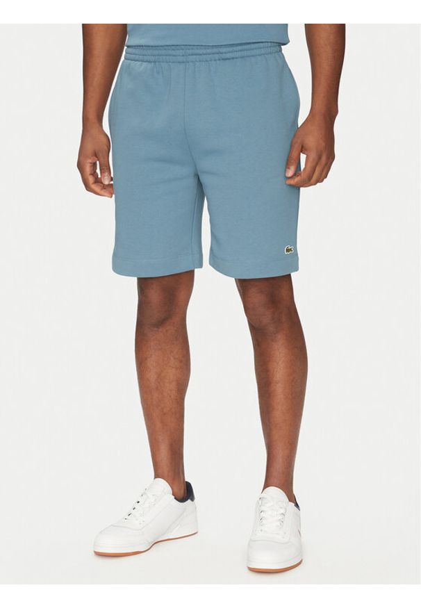 Lacoste Szorty sportowe GH9627 Niebieski Regular Fit. Kolor: niebieski. Materiał: bawełna. Styl: sportowy