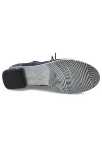 Granatowe Botki Simen Stylowe Obuwie Damskie. Okazja: na co dzień. Zapięcie: sznurówki. Kolor: czarny. Styl: elegancki #5