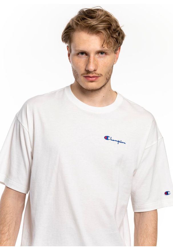 Koszulka Champion Premium Small Script Logo Crewneck T-Shirt (214282-WW001). Kolor: biały. Materiał: materiał