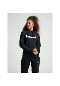 Bluza sportowa z kapturem damska Hummel Go Cotton Logo Hoodie Woman. Typ kołnierza: kaptur. Kolor: czarny