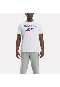 Koszulka fitness męska Reebok krótki rękaw. Kolor: biały. Materiał: bawełna. Długość rękawa: krótki rękaw. Długość: krótkie. Sport: fitness