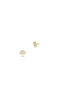 W.KRUK - Kolczyki złote drzewko szczęścia. Materiał: złote. Kolor: złoty. Kamień szlachetny: cyrkonia #1