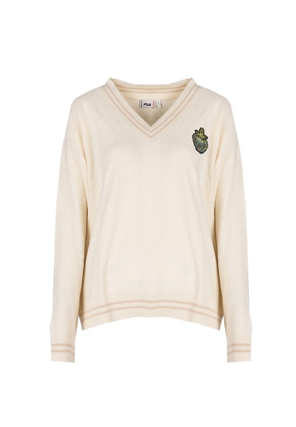 Fila Sweter "Telling" | FAW0437 | Kobieta | Beżowy. Kolor: beżowy. Materiał: bawełna, akryl. Wzór: aplikacja