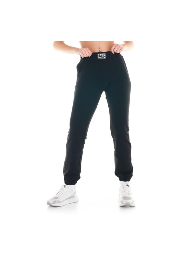 LEONE 1947 APPAREL - Damskie joggery w kolorze złotym i srebrnym. Kolor: czarny. Materiał: tkanina. Sport: fitness