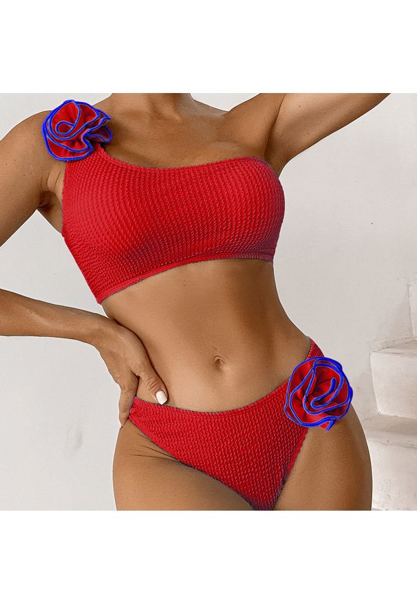 Intica - Kostium kąpielowy bikini z kwiatowym wzorem na lato Inna. Kolor: zielony. Materiał: materiał. Wzór: kwiaty