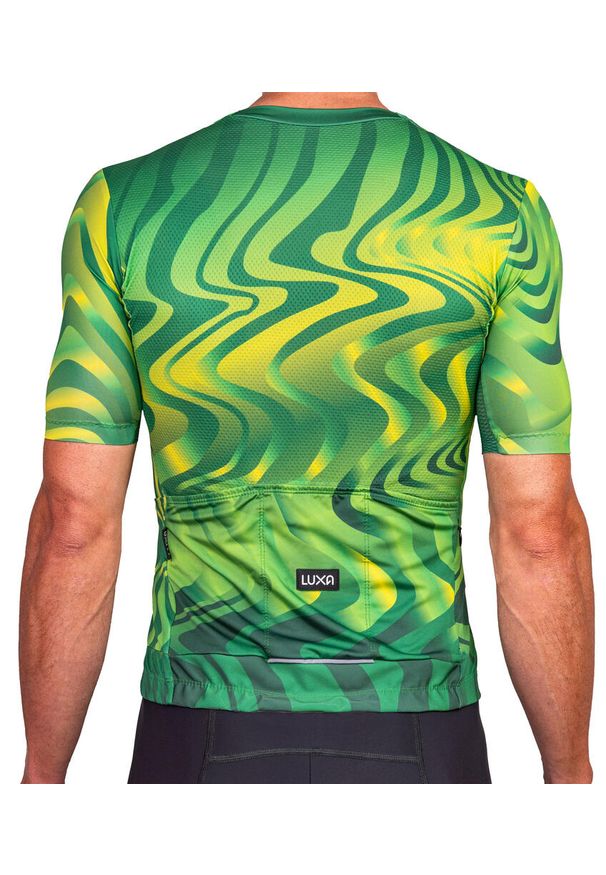 LUXA - Koszulka Kolarska Pulse. Kolor: zielony, żółty, wielokolorowy. Sport: kolarstwo